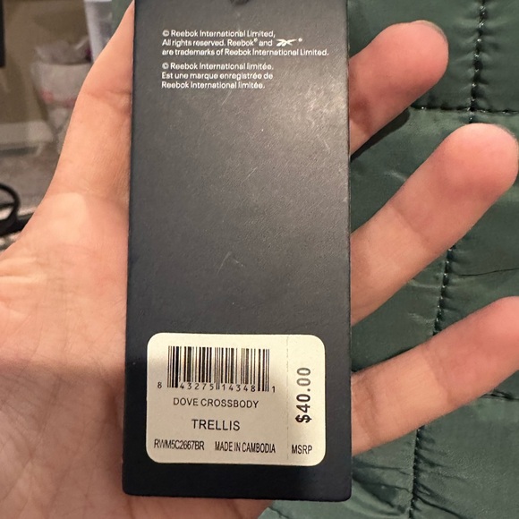 Reebok Sage Green Quilted Bag- NWT - Picture 4 of 4